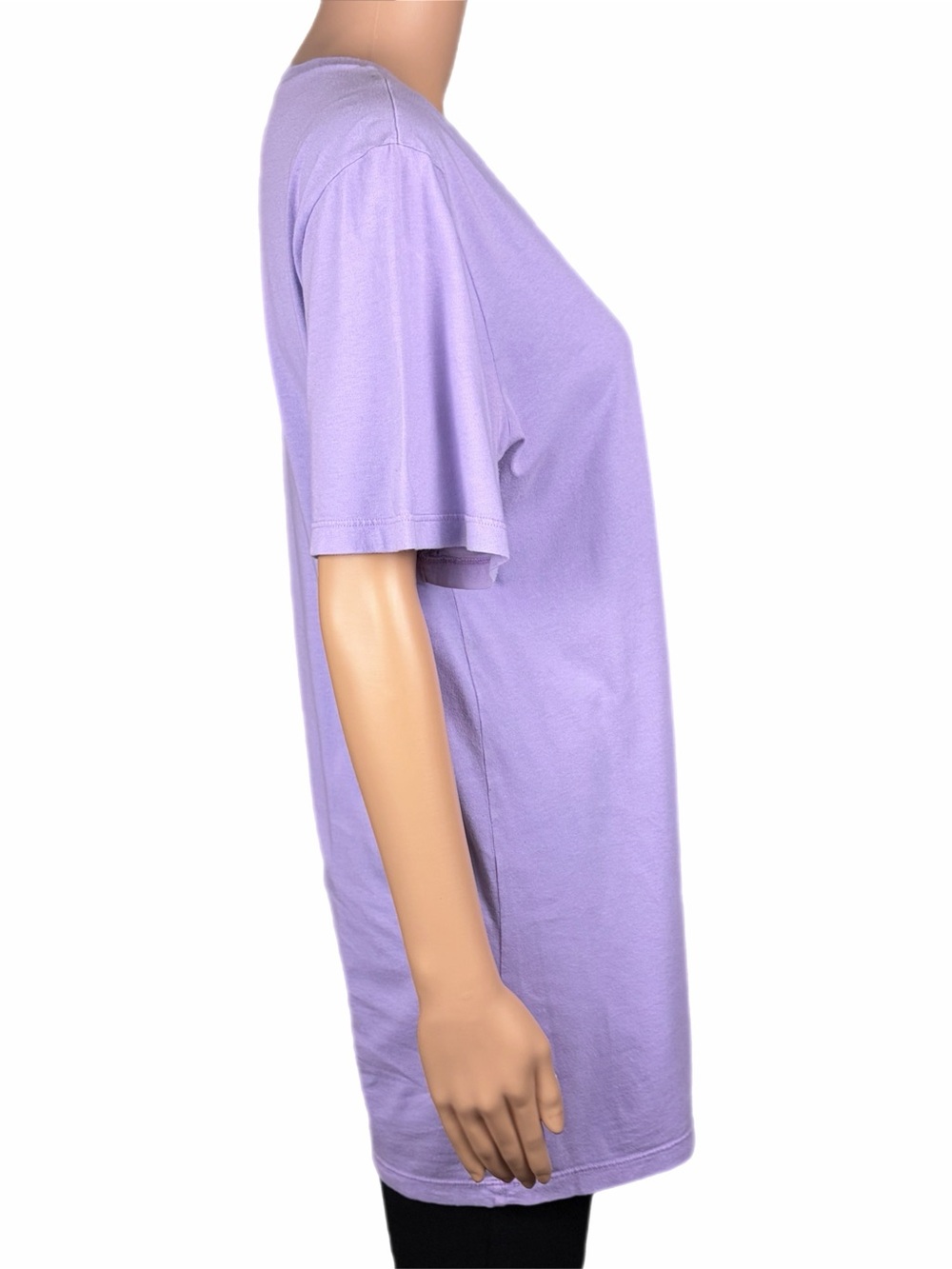 FLAX Purple Cotton V Neck Long Tunic Top Lagenlook Made USA Large - Picture 2 of 7
